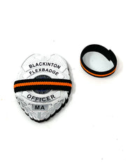 Badgeart's Perfect Fitting ¼ inch to 2" Flat Back Mourning Bands Custom Cut Welded Bands. Badgeart fits your badges and insignia from 1/2" to several inches. Choose these perfect fitting flat back mourning band for wallet, velcro attached embroidered and Flex badges.