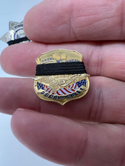Badgeart's Perfect Fitting ¼ inch to 2" Flat Back Mourning Bands Custom Cut Welded Bands. Badgeart fits your badges and insignia from 1/2" to several inches. Choose these perfect fitting flat back mourning band for wallet, velcro attached embroidered and Flex badges.