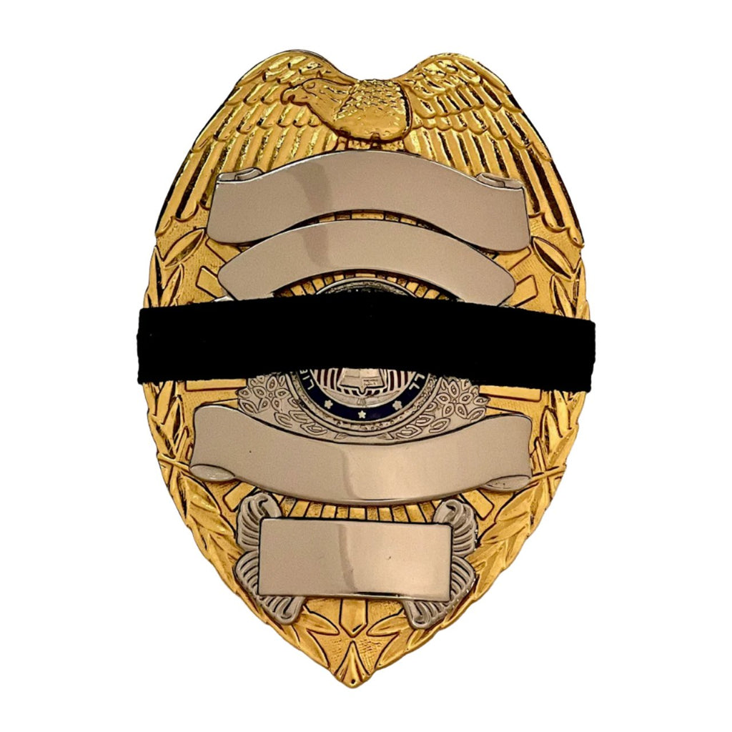 Badgeart's Perfect Fitting ¼ inch to 2" Flat Back Mourning Bands Custom Cut Welded Bands. Badgeart fits your badges and insignia from 1/2" to several inches. Choose these perfect fitting flat back mourning band FOR WALLET