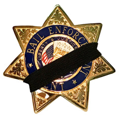 Bail Enforcement Officer Badge with Badgeart Mourning Band Glo-Tone