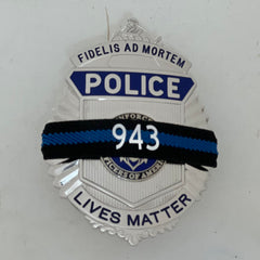 Ten Personalized Thin Blue Line Mourning Bands: A Custom Tribute to Fallen Heroes 1/2 Inch