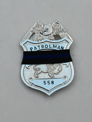 Badgeart's Perfect Fitting ¼ inch to 2" Flat Back Mourning Bands Custom Cut Welded Bands. Badgeart fits your badges and insignia from 1/2" to several inches. Choose these perfect fitting flat back mourning band for wallet, velcro attached embroidered and Flex badges.