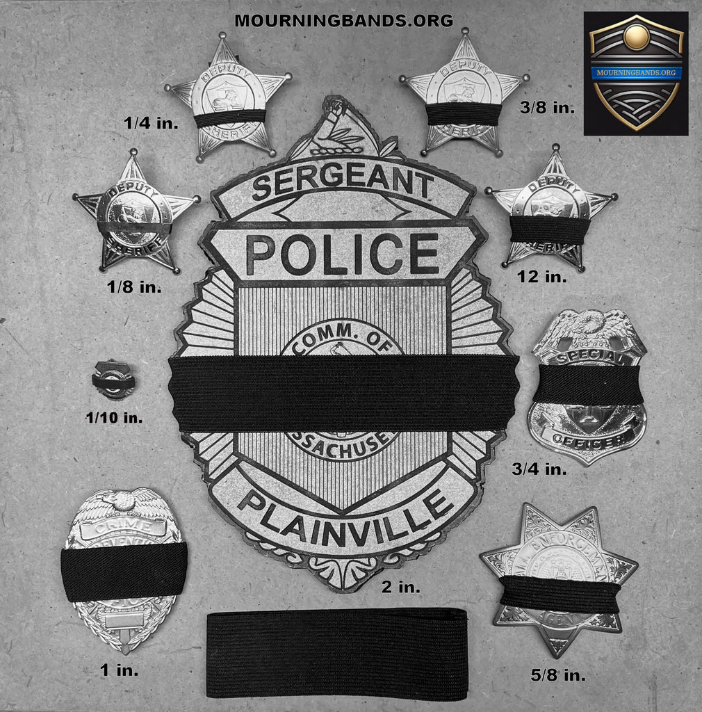 Custom Fit 3/8" Mourning Bands – Made to Fit Your Badge