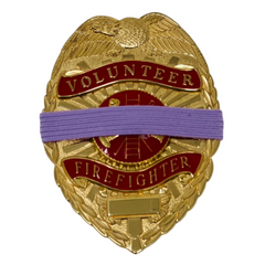 Public safety_Cancer Badgeart occupational volunteer firefighter cancer lavender awareness / mourning band. Worn on metal police, fire and EMS badges