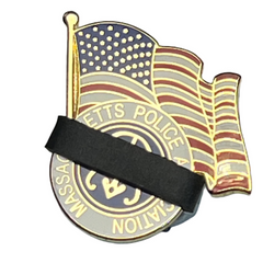 Badgeart Custom size Black Mourning Band for Police Firefighters EMS corrections officers troopers agents on a pin