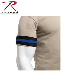 Thin Blue Line Mourning Arm Band 2" Adjustable with Hook & Loop offered by badgeart