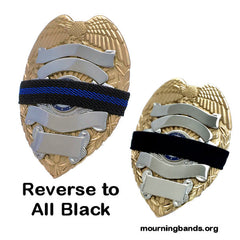 Badgeart BL050 Thin Blue Line Mourning Band Mourning bands Reverse to all black