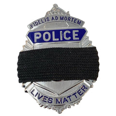 Black 1/2 inch mourning band for metal polce, fire, ems and other badges by Badgeart