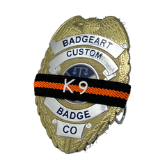 Badgeart K9 Mourning Band for search and rescue thin orange line on badgeart badge