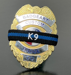 Badgeart K9 Mourning Bands reversable thin blue line on badgeart badge