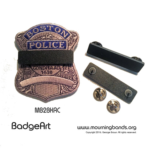 Mourning Band Clasp & Pin Badge Bar Black Cover for cloth badge