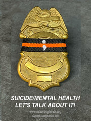 Badgeart Project Semicolon Suicide Prevention / Mental Health Awareness Mourning Band Thin Orange Line