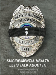 Badgeart Project Semicolon Suicide Prevention / Mental Health Awareness Mourning Band