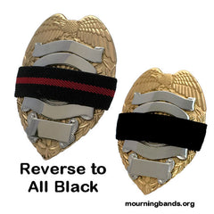 Badgeart RL075 Red Line Mourning Bands reverse to all black