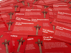 first responders prayer card thin red line firefighter robed cross ptsd prevention