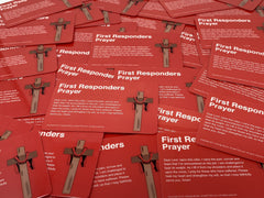 first responders prayer card thin red line firefighter robed cross ptsd prevention