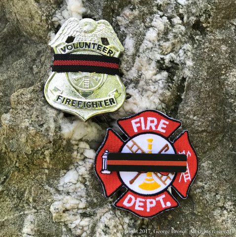 Thin Red Line Mourning Band for cloth and Vinyl Badges