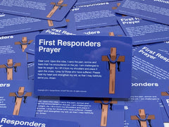 first responders prayer card thin blue line for law enforcement robed cross ptsd prevention police