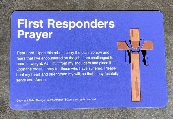 First Responder Prayer Card Thin Red Line Robed Cross – Mourning Bands