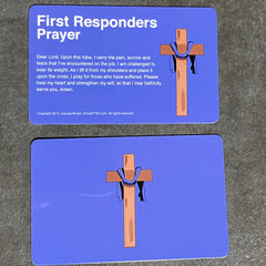 first responders prayer card thin blue line for law enforcement robed cross ptsd prevention police
