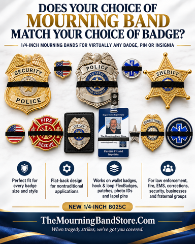 Custom Fit 3/8" Mourning Bands – Made to Fit Your Badge