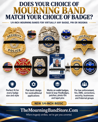 Custom Fit 3/8" Mourning Bands – Made to Fit Your Badge