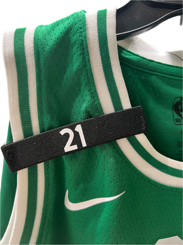 Badgeart Basketball Custom Printed Mourning Band for Jersey shown on a Celtic's jersey