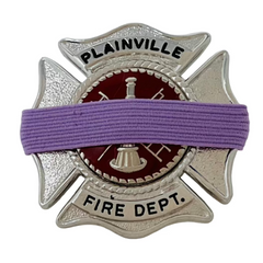 Badgeart occupational firefighter cancer lavender awareness / mourning band. Worn on metal police, fire and EMS badges