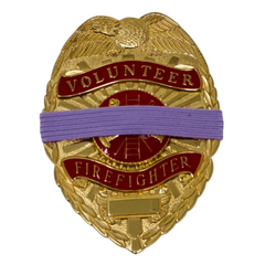 Badgeart occupational volunteer firefighter cancer lavender awareness / mourning band. Worn on metal police, fire and EMS badges