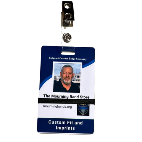Badgeart mourning bands for employee photo identification cards
