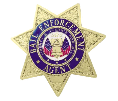 Bail enforcement agent 7 point star glo-tone badge 