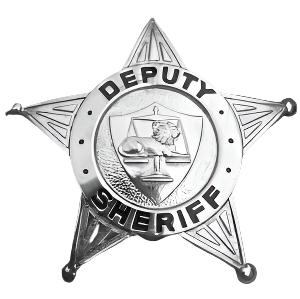 J307 Deputy Sheriff Stock Badge with Mourning Band