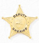 J307 Deputy Sheriff Stock Badge with Mourning Band