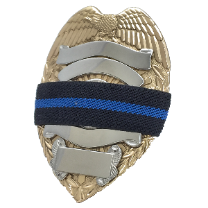 Subdued American Flag Blue Line Police Citation Bar - Patriot Mourning Band Metal Pin