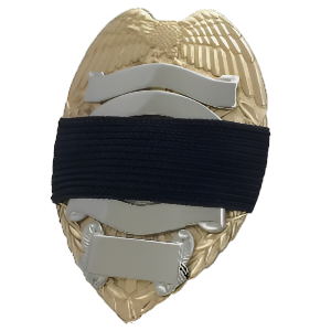 Badgeart Black 1 inch mourning band for metal polce, fire, ems and other badges by Badgeart on gold and silver badge offered by mourningbands.org