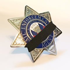 Bail Enforcement  Badge 7-Point Badge Sil-Tone with a Mourning Bandagent 7 point star sil-tone badge with black Badgeart 1/2 inch mourning band