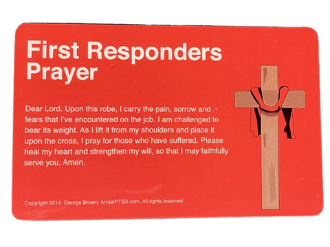 first responders prayer card thin red line firefighter robed cross ptsd prevention