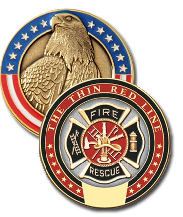 Thin Red line Challenge Coin J276-F3