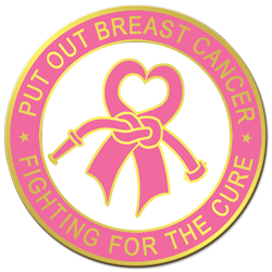 Firefighters Put Out Breast Cancer Awareness Pin