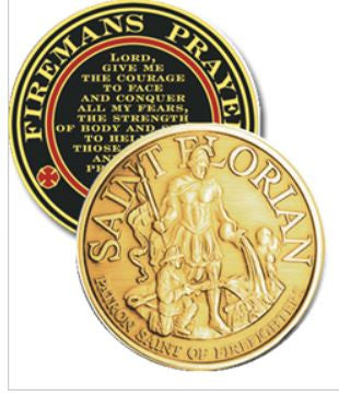 Saint Florian Challenge Coin with Prayer