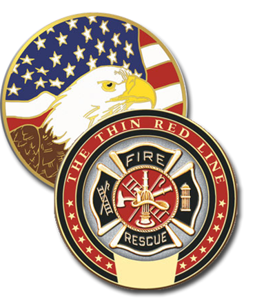 Thin Red line Challenge Coin J276-F3