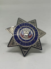 Bail enforcement agent 7 point star sil-tone badge 