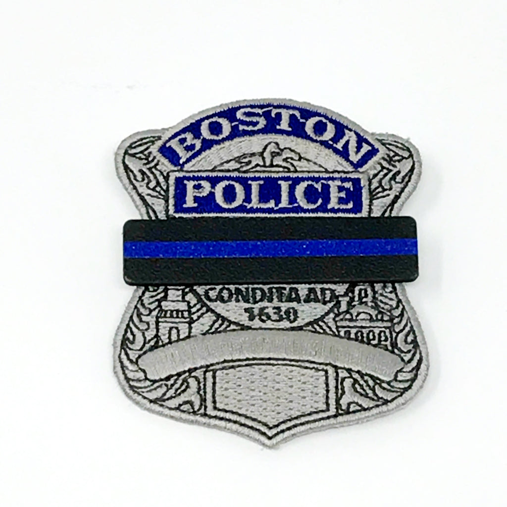 Thin Blue Line Mourning Bar Shroud Badge Cover for cloth and embroidered insignia
